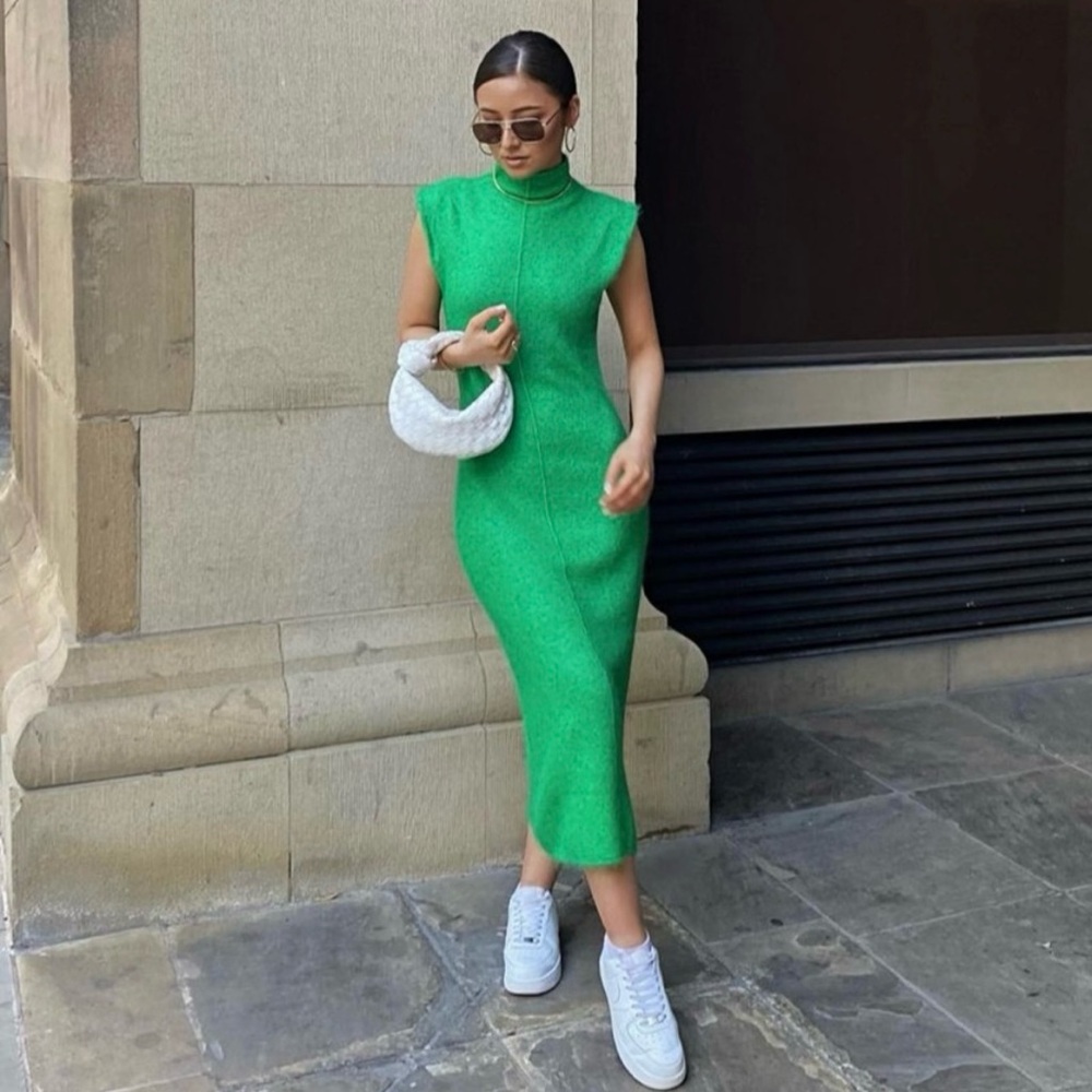 Zara Vibrant Green Midi Dress